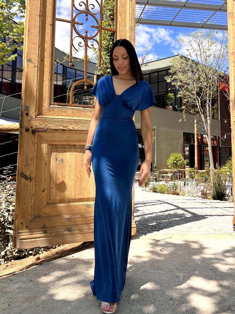 Vestido Aurora Azul Petróleo